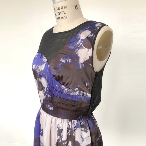 HYPE - Printed Satin Dress with Chiffon - Picture 3 of 4